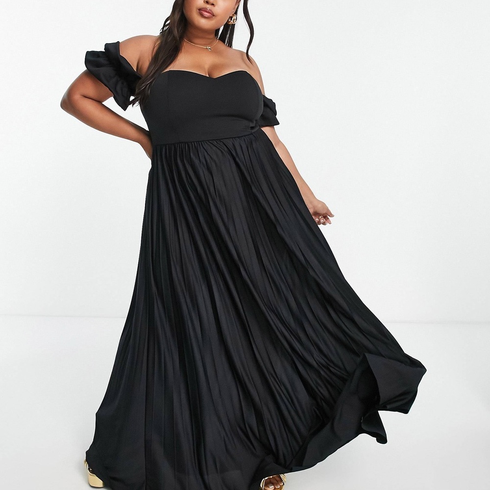 Black off the shoulder maxi dress